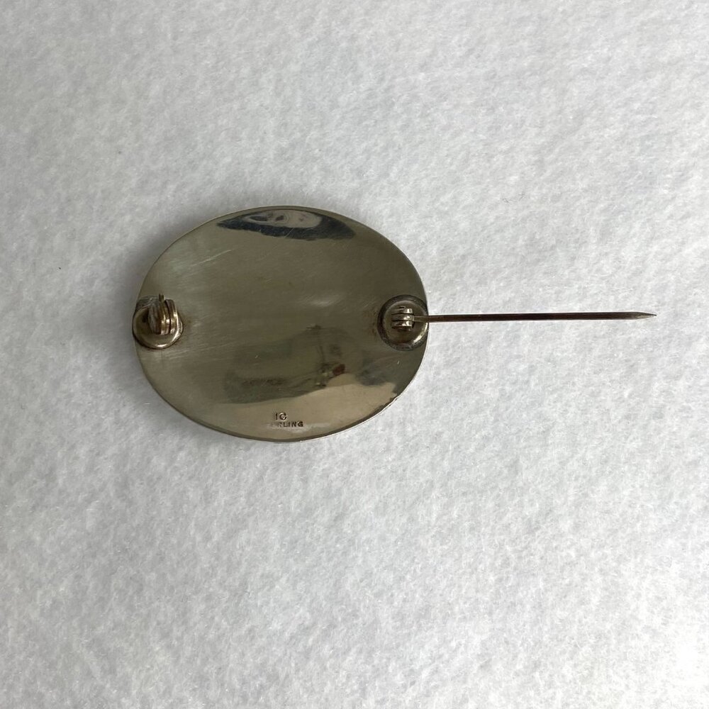 VTG Sterling Silver 925 IC James Craig Engraved Oval Monogram Brooch Pin HKF HFK - Picture 11 of 16